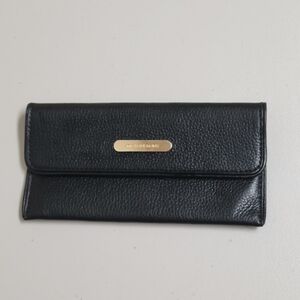 Michael Kors Black Leather Long Card Holder Wallet B-Fold Slender.